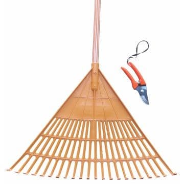 Academy Brushware Rake Leaf Wooden Handle Makulu