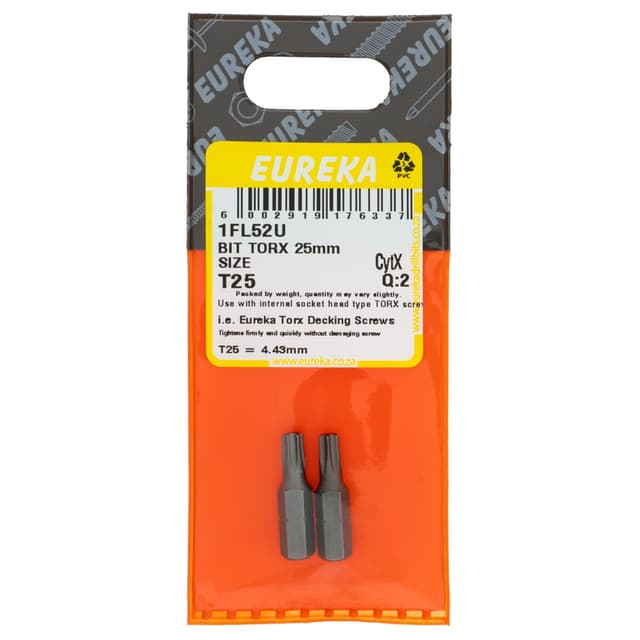 Eureka Wood Bit Torx 25mm Size T25 Q:2