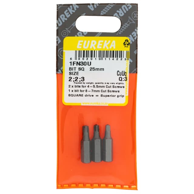 Eureka Wood Bit Sq 25mm Size 2;2;3 Q:3