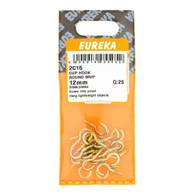 Eureka Home & General Hook Cup Round Br/p 14mm Q:25
