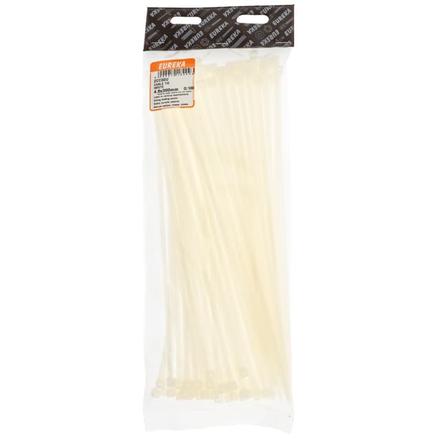 Eureka Home & General Tie Cable White 4.8x300mm Q:100
