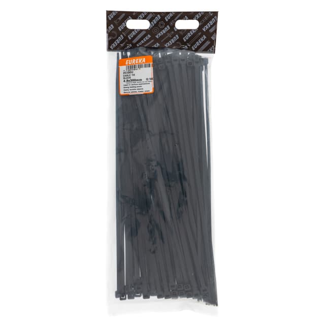 Eureka Home & General Tie Cable Black 4.8x300mm Q:100