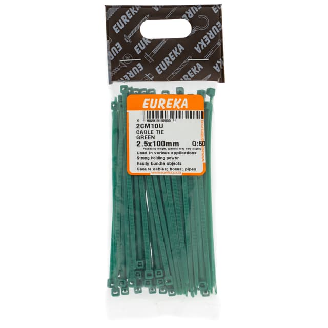 Eureka Home & General Tie Cable Green 2.5x100mm Q:50