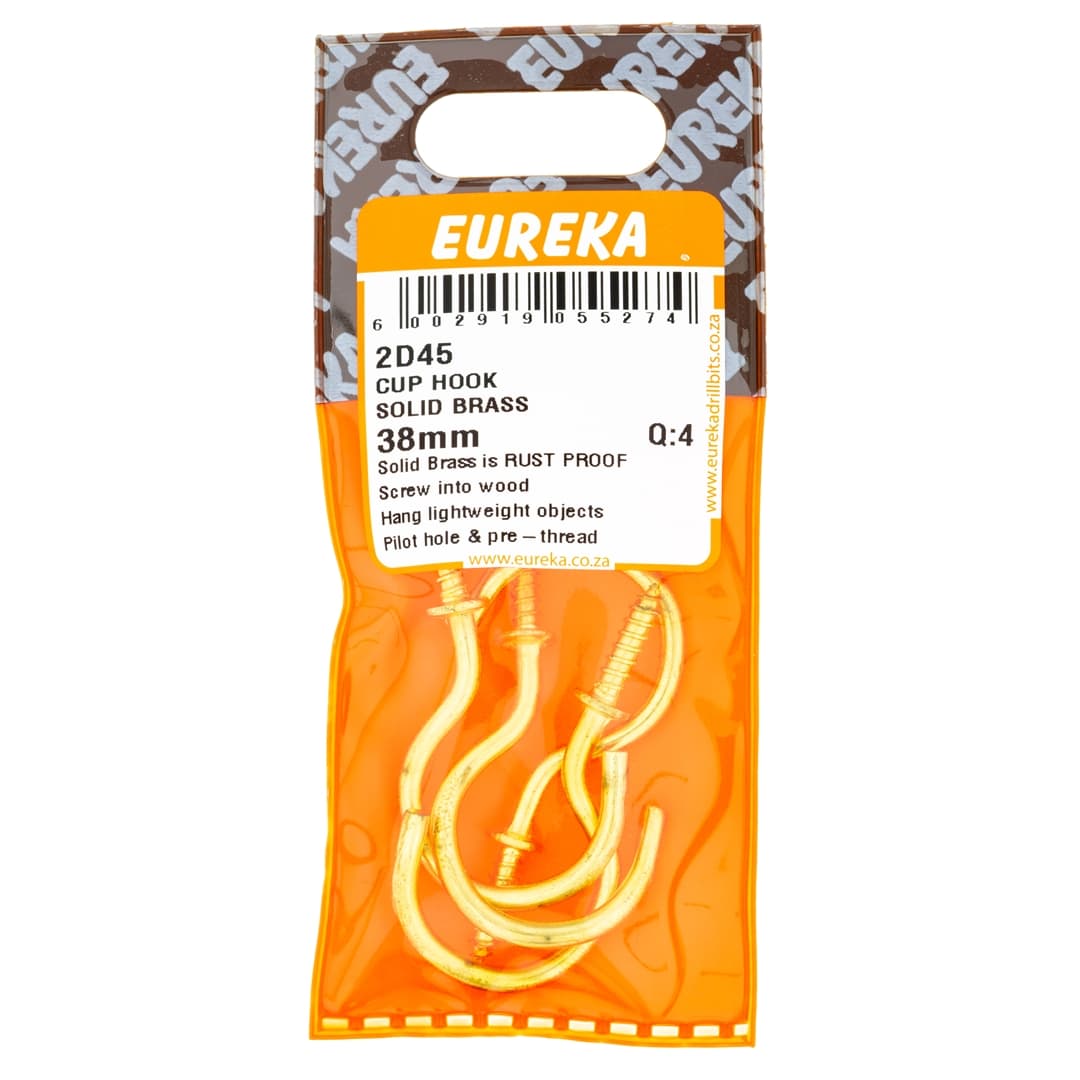 Eureka Home & General Hook Cup Solid Brass 38mm Q:4