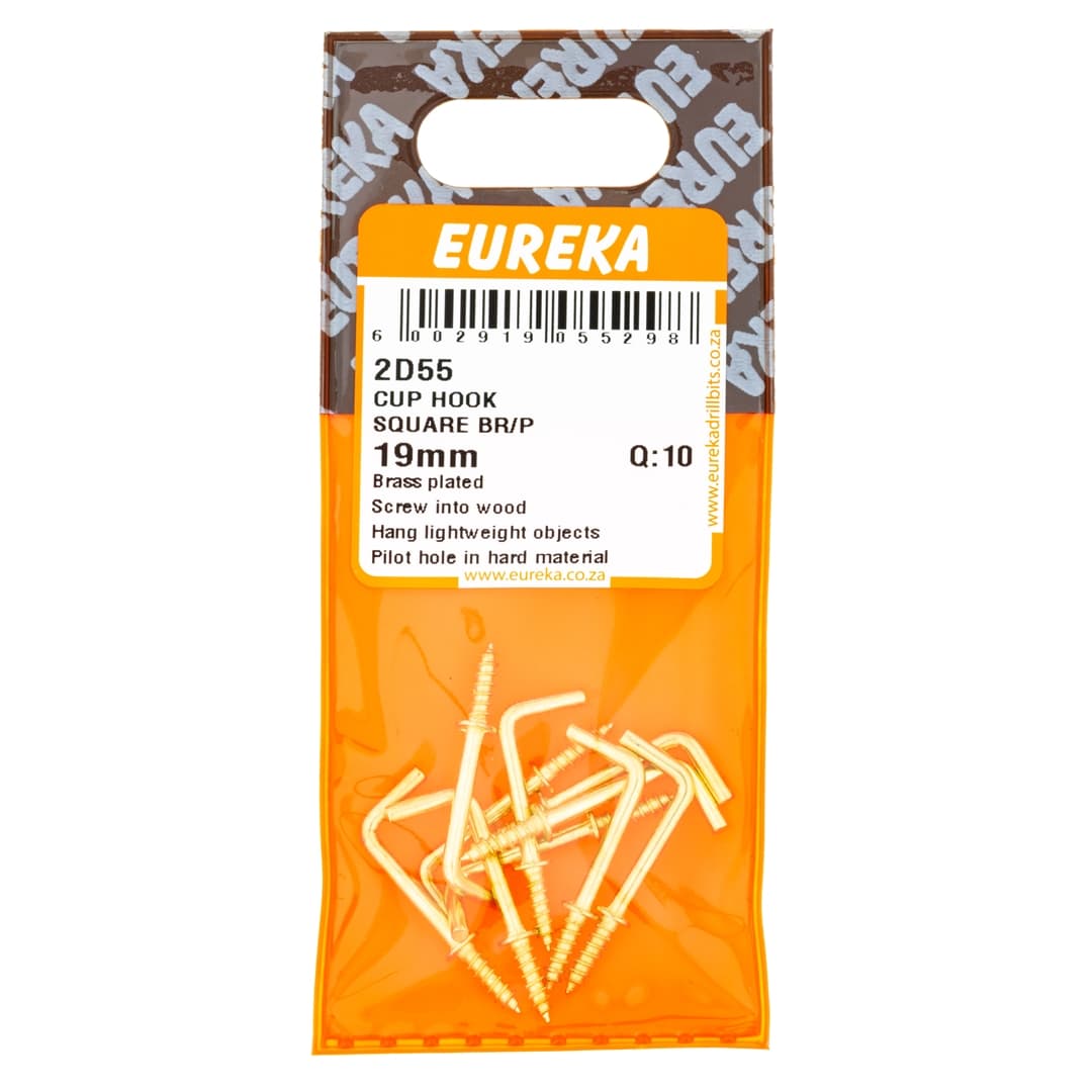 Eureka Home & General Hook Cup Square Br/p 19mm Q:10