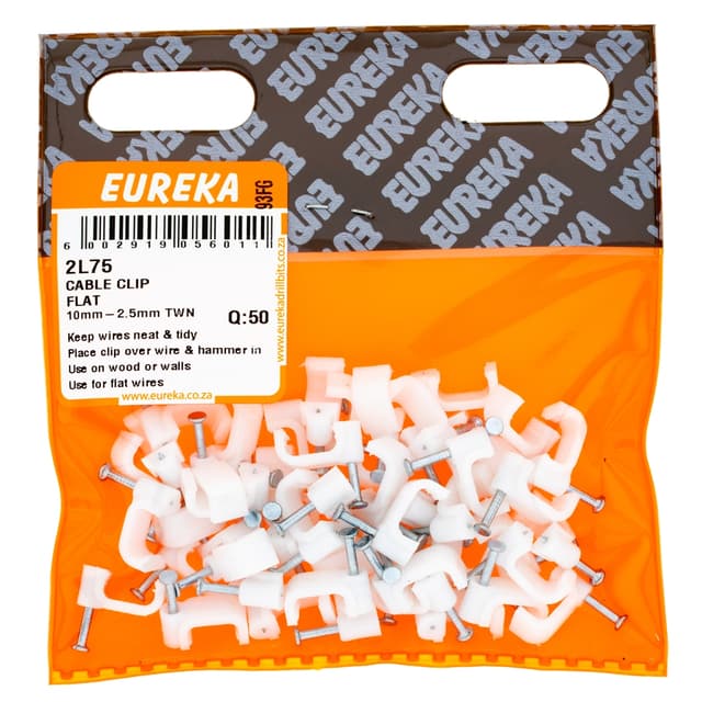 Eureka Home & General Clip Cable Flat 10mm-2.5mm Twnq:50
