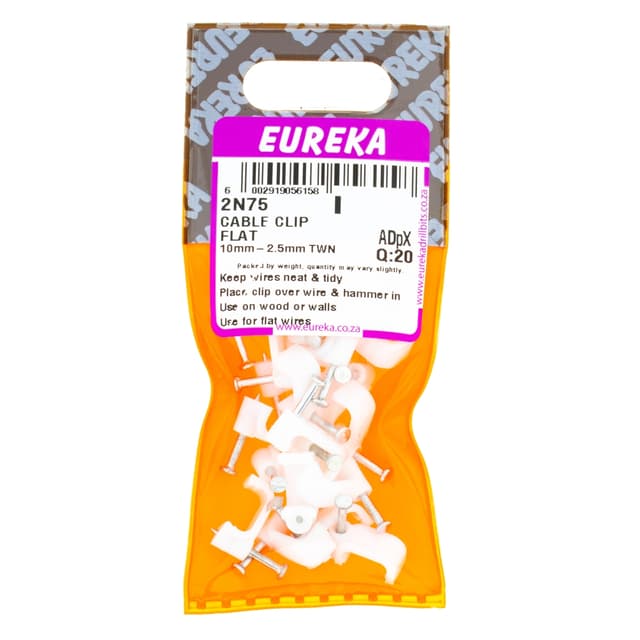 Eureka Home & General Clip Cable Flat 10mm-2.5mm Twnq:20