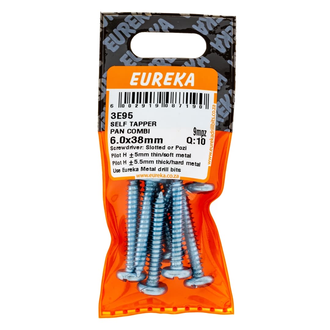 Eureka Metal Screw Self Tapper Pan Combi 6.0x38mm Q:10