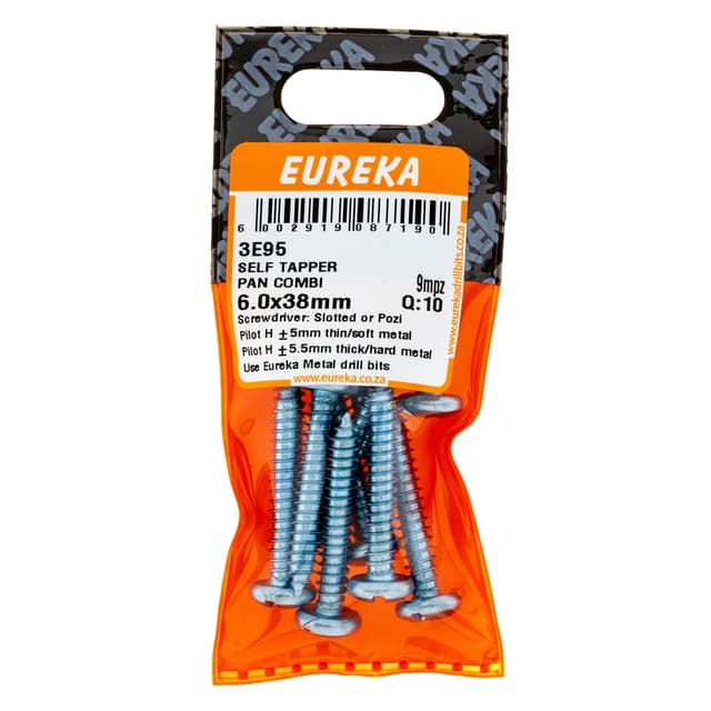 Eureka Metal Screw Self Tapper Pan Combi 6.0x38mm Q:10