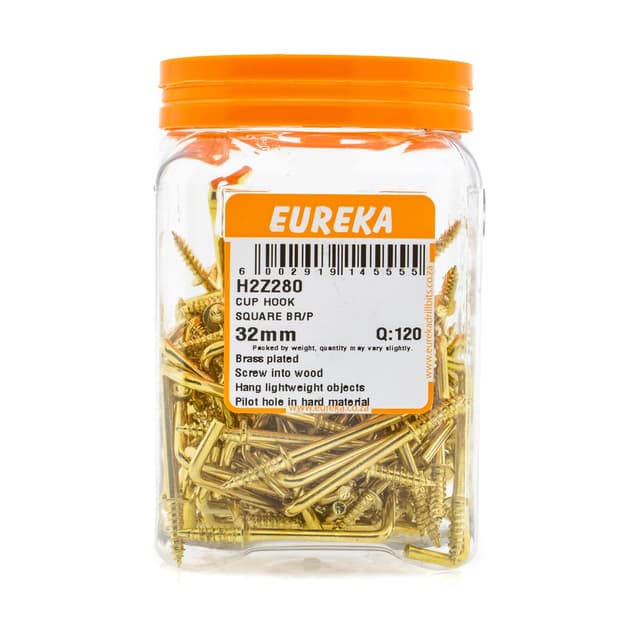 Eureka Home & General Hook Cup Square Br/p 32mm Q:120