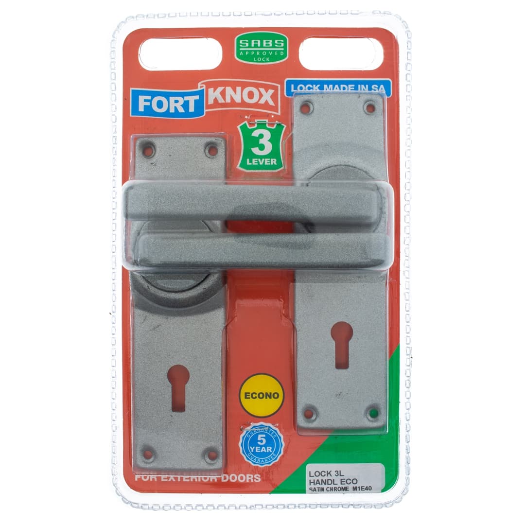 Fort Knox Locks Lock 3l Handl Eco Satin Chrome Q:1