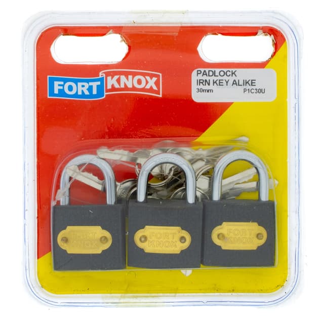 Fort Knox Padlocks Padlock Irn Key Alike 30mm Q:3