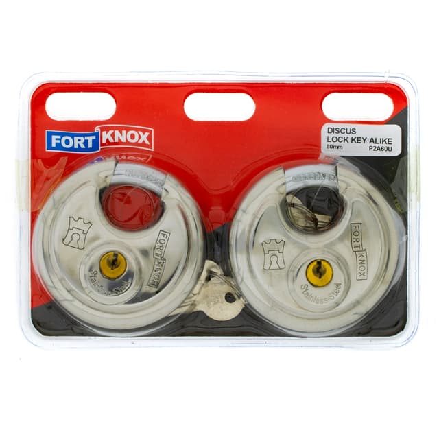 Fort Knox Padlocks Lock Discus Key Alke St/st 80mm Q:2
