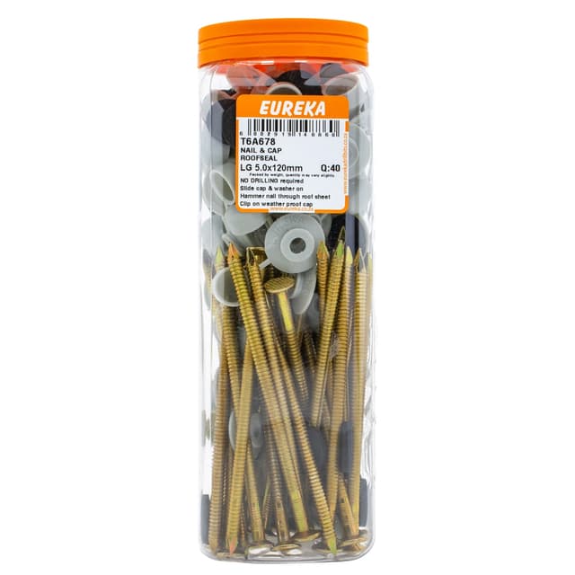 Eureka Roof Nail & Cap Roofseal Lg 5.00x120mm Q:40