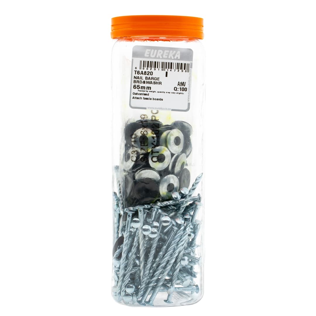 Eureka Wood Nail Barge Brd&washr 65mm Q:100