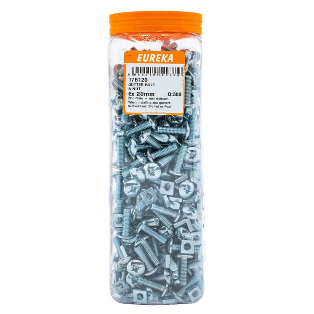 Eureka Nuts & Bolts Bolt Nut Gutter 6x 20mm Q:300