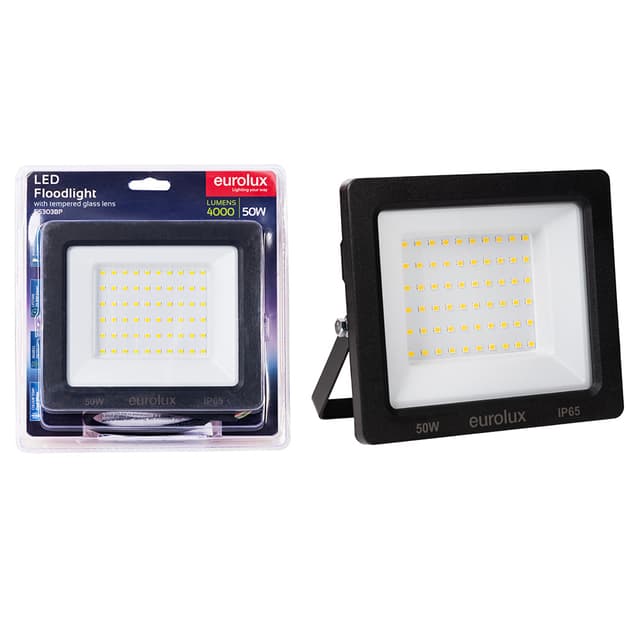 Eurolux Floodlight Led 50w Black With No Sensor Blister