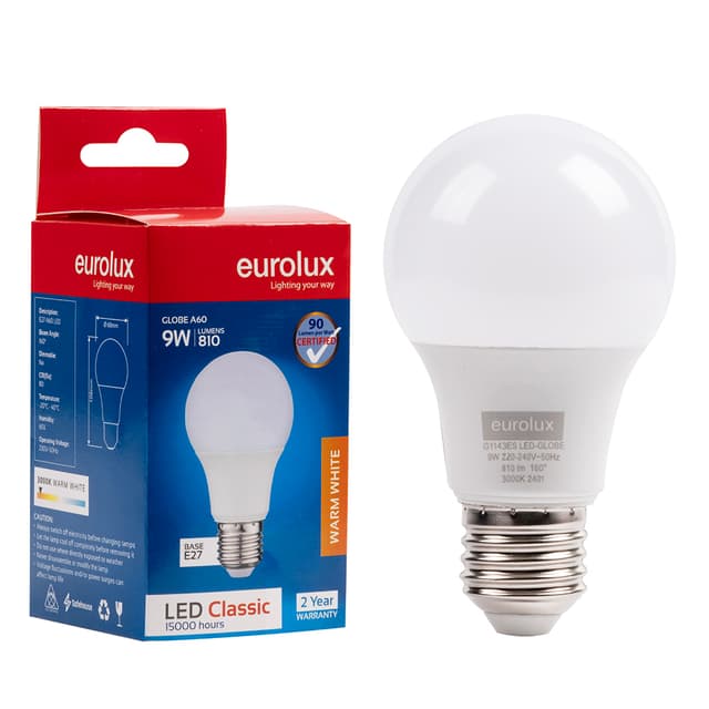Eurolux Classic Light Led A60 9w E27 3000k N