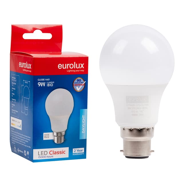 Eurolux Classic Light Led A60 9w B22 6500k N