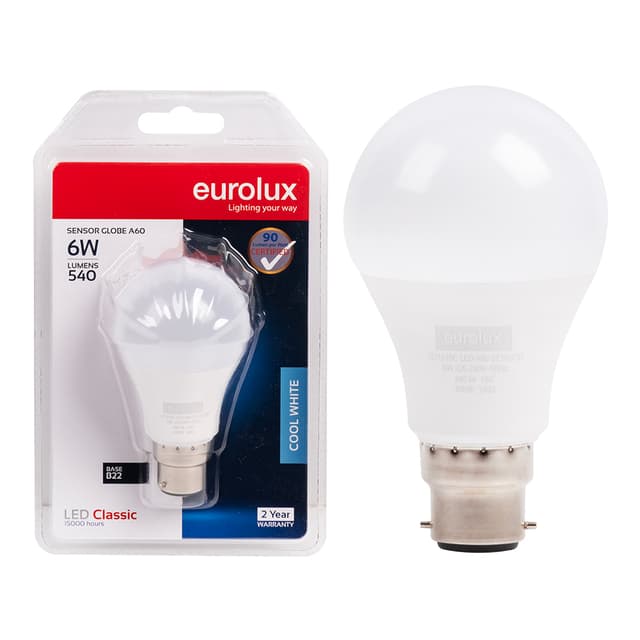 Eurolux Classic Bulb A60 Day/night Sensor 6w Led B22 4000k N
