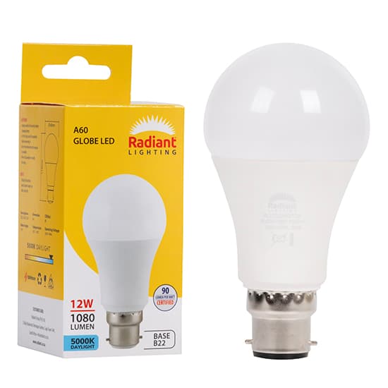 Radiant Eurolux Light Led A60 12w B22 5000k N