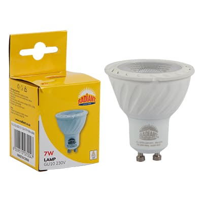 Radiant Eurolux Light Gu10 Clear Lens 7w Led 6500k Dimmable N