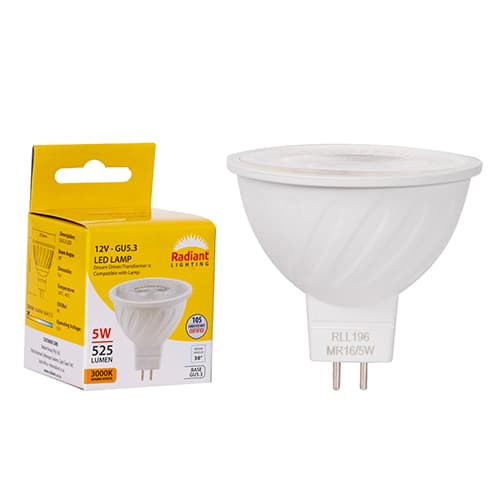 Radiant Eurolux Light Mr16 Frosted Lens 5w Led Gu5.3 3000k 12v N