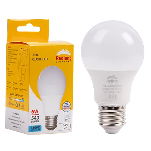 Radiant Eurolux Light Led A60 6w E27 6500k Box N