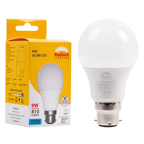 Radiant Eurolux Light Led A60 9w B22 6500k Box N
