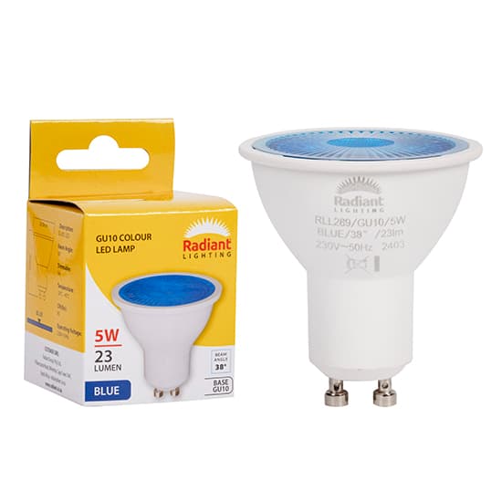 Radiant Eurolux Light Gu10 Coloured 5w Led Blue N