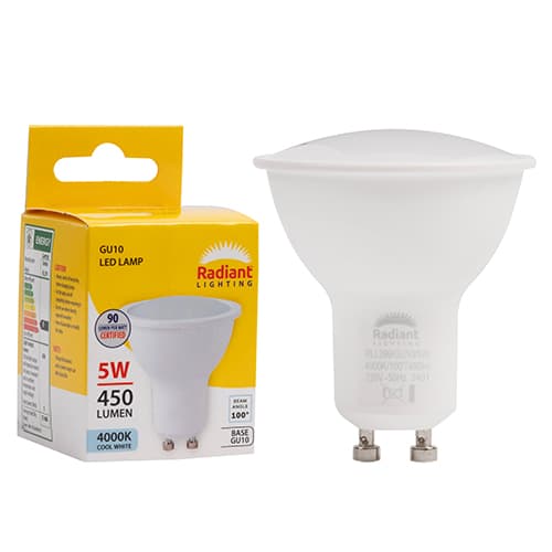 Radiant Eurolux Bulb Gu10 Frosted Lens 5w Led 4000k Non Dimmable 105lm