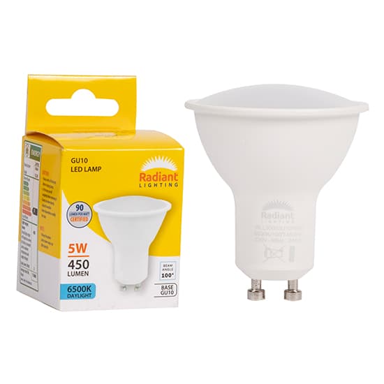 Radiant Eurolux Bulb Gu10 Frosted Lens 5w Led 6500k Non Dimmable 105lm