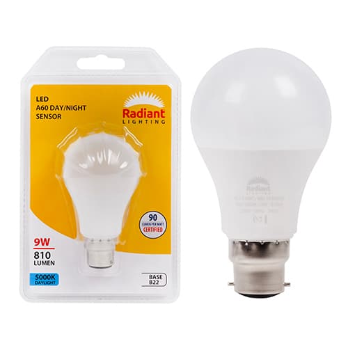 Radiant Eurolux Bulb A60 Day/night Sensor 9w Led B22 5000k N