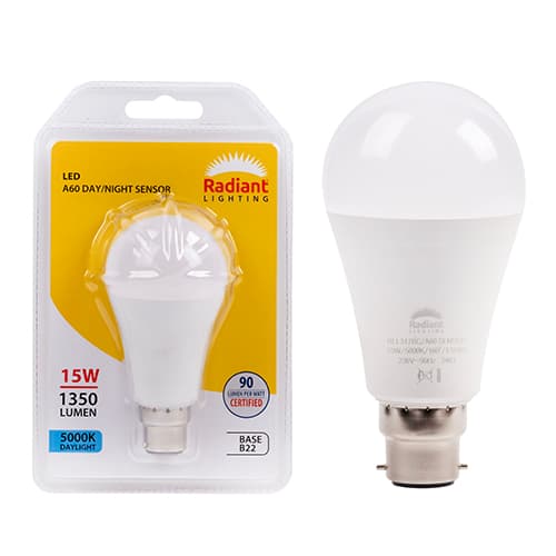 Radiant Eurolux Bulb A60 Day/night Sensor 15w Led B22 5000k N