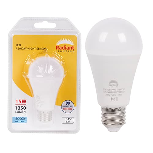 Radiant Eurolux Bulb A60 Day/night Sensor 15w Led E27 5000k N