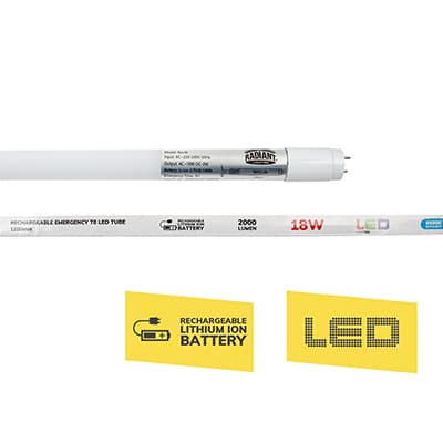 Radiant Eurolux Tube Rechargeable T8 18w Led G13 6500k 1200mm