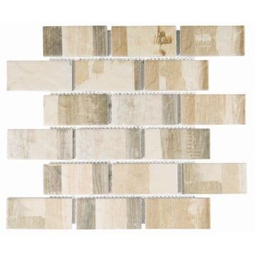 Falcon Tiling Decorative Mosaics Tile Natural Mosaic 300x300mm Latte Mix 3 Pack
