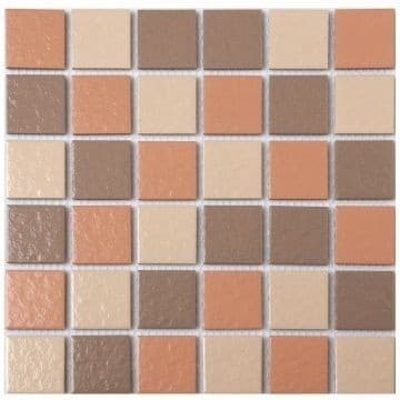 Falcon Tiling Decorative Mosaics Tile Mosaic Rustic Porc 300x300mm Br Mix 3 Pack