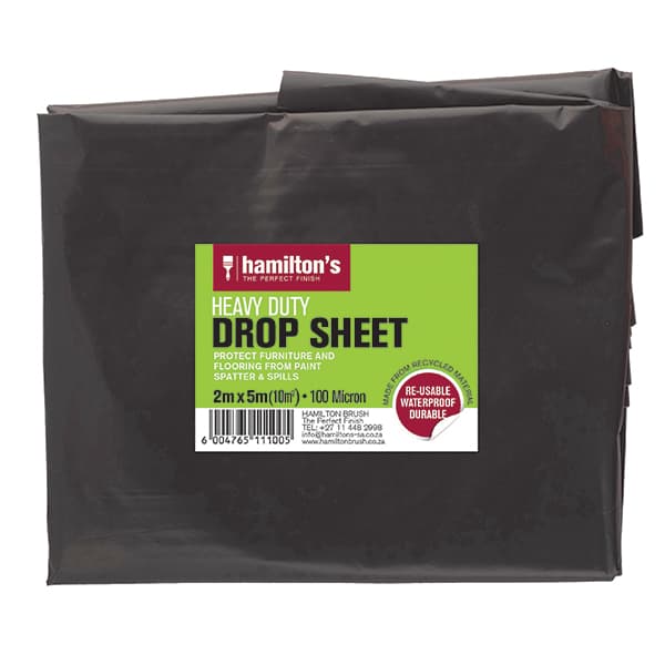 Hamiltons Utility Sheet Drop Black 2m X 5m - 100mic
