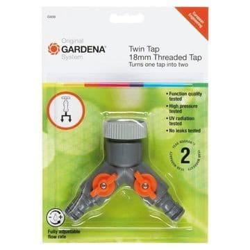 Gardena Water Management Twin-tap Connector (incl Adapt For All Tap Sizes)