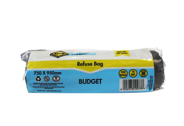 Matus Refuse Bag Std Blk Per20 950x750mm 20mic