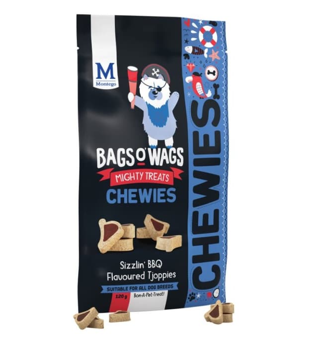 Montego Treats for Dogs Chewies Sizzlin' Bbq Tjoppies 120g