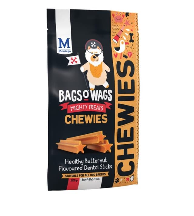 Montego Treats for Dogs Chewies Butternut Dental Sticks 120g