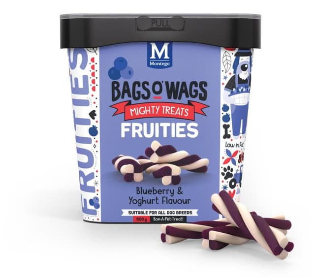 Montego Treats for Dogs Fruities Blueberry & Yoghurt 500g