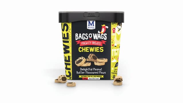 Montego Treats for Dogs Chewies Delightful Peanut Butter Paws 500g