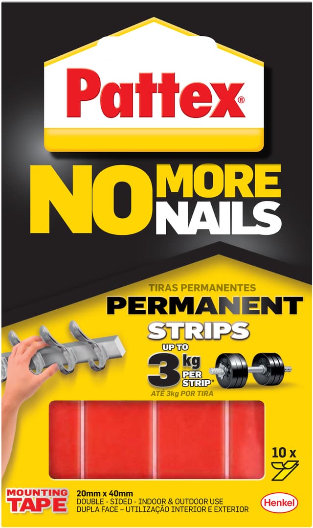 HENKEL Pattex No More Nails Permanent Mounting Strips 3kg