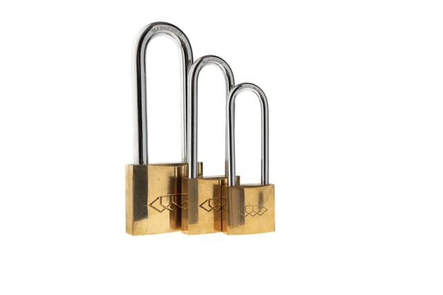 L&B Padlocks Padlock Double Link Long Shackle Brass 50mm