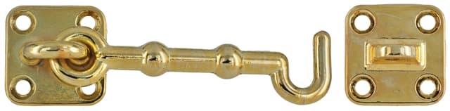 FAST Ironmongery Hook Cabin Brass Plated 100mm (1)
