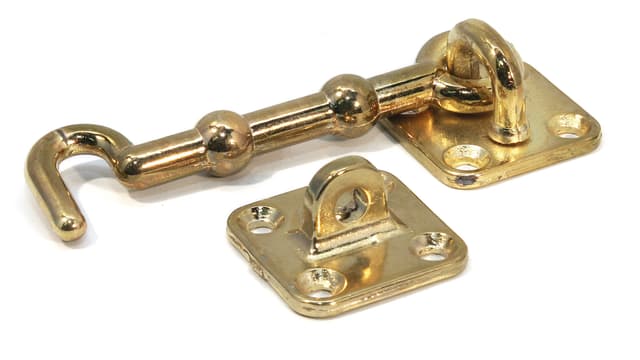 FAST Ironmongery Hook Cabin Brass Plated 200mm (1)
