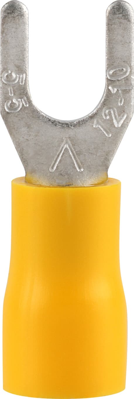 FAST Ironmongery Terminal Pre-ins Spade Yellow 6mm (25)